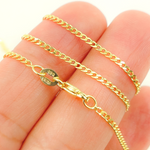 Load image into Gallery viewer, 14K Solid Yellow Gold Flat Curb Chain