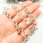 Load image into Gallery viewer, Moonstone Fancy Oxidized Wire Chain.