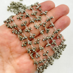 Load image into Gallery viewer, Steel Pyrite Cluster Dangle 925 Sterling Silver Wire Chain