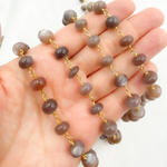 Load image into Gallery viewer, Chocolate Moonstone Gold Plated Wire Chain