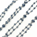 Load image into Gallery viewer, Coated Black Spinel Fancy Oxidized Wire Chain