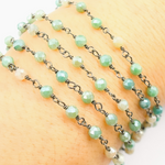 Load image into Gallery viewer, Coated Green Quartz Wire Chain.
