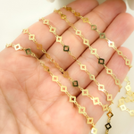 Load image into Gallery viewer, Gold Plated 925 Sterling Silver Flat Rhomb Link Chain.