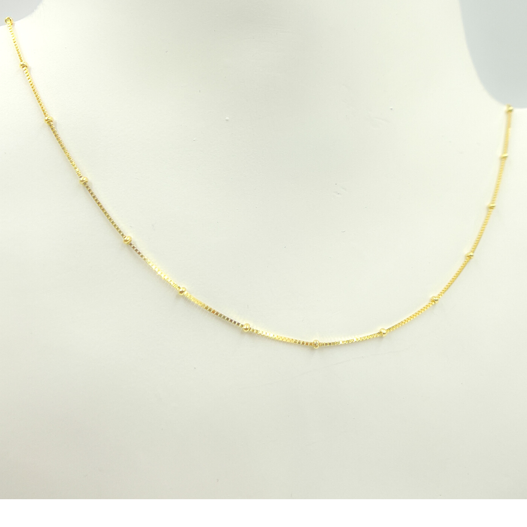 14K Solid Gold Satellite Chain