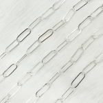 Load image into Gallery viewer, 925 Sterling Silver Paperclip Flat Link Chain.