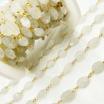 Load image into Gallery viewer, Moonstone Oval Shape Gold Plated Wire Chain