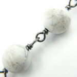 Load image into Gallery viewer, Howlite Gemstone Round Shape Chain.