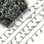 Load image into Gallery viewer, Pyrite Drop Dangle Oxidized Wire Chain.