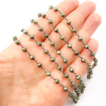 Load image into Gallery viewer, Pyrite Wire Wrap 925 Sterling Silver Wire Chain