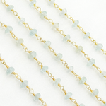 Load image into Gallery viewer, Aquamarine Gold Plated Wire Chain.