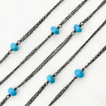 Load image into Gallery viewer, Turquoise Double Oxidized Connected Wire Chain.