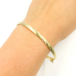 Load image into Gallery viewer, 14K Solid Gold Matte Textured Bangle