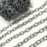 Load image into Gallery viewer, Black Rhodium Matt Sterling Silver Smooth Cable Link Chain