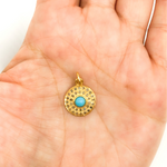 Load image into Gallery viewer, Pave Diamond & 925 Sterling Silver Round Charm