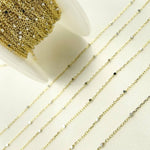 Load image into Gallery viewer, 14k Solid Gold Satellite Silver Gold Cube Chain