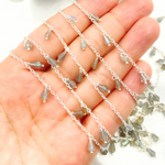 Load image into Gallery viewer, Labradorite Drop Dangle 925 Sterling Silver Wire Chain.