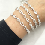 Load image into Gallery viewer, Sterling Silver Puff Marina Link Chain