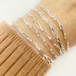 Load image into Gallery viewer, Sterling Silver Diamond Cut Paperclip Link Chain