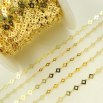 Load image into Gallery viewer, Gold Plated 925 Sterling Silver Flat Rhomb Link Chain.