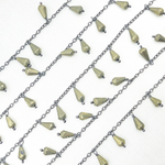 Load image into Gallery viewer, Pyrite Drop Dangle Oxidized Wire Chain.