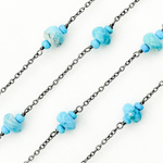 Load image into Gallery viewer, Turquoise Oxidized Connected Wire Chain.