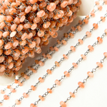 Load image into Gallery viewer, Sunstone Smooth Oxidized 925 Sterling Silver Wire Chain