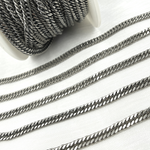 Load image into Gallery viewer, Oxidized Sterling Silver Solid Double Curb Chain