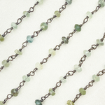 Load image into Gallery viewer, Moss Aquamarine Oxidized Wire Chain.