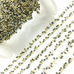 Load image into Gallery viewer, Hematite Cluster Dangle Gold Plated Wire Chain.