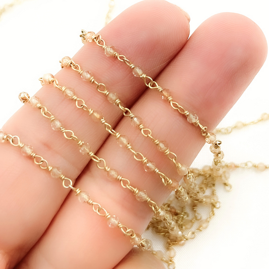 Coated Crystal Gold Plated Wire Chain.