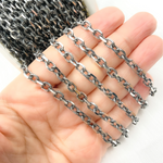 Load image into Gallery viewer, V33OX. Oxidized 925 Sterling Silver Diamond Cut Cable Link Chain