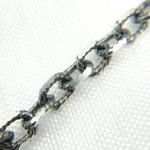 Load image into Gallery viewer, V33OX. Oxidized 925 Sterling Silver Diamond Cut Cable Link Chain