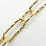 Load image into Gallery viewer, Sterling Silver Gold Plated Diamond Cut Paper Clip Chain