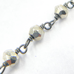 Load image into Gallery viewer, Steel Pyrite Black Rhodium 925 Sterling Silver Wire Chain