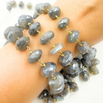 Load image into Gallery viewer, Coated Labradorite Faceted Rondel Gold Plated Wire Chain. CLB34