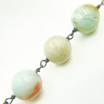 Load image into Gallery viewer, Peruvian Opal Round Shape Oxidized Wire Chain
