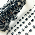 Load image into Gallery viewer, Black Spinel Square Shape Oxidized Wire Chain