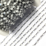 Load image into Gallery viewer, White Moonstone Oxidized 925 Sterling Silver Wire Chain