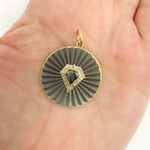 Load image into Gallery viewer, Black Rhodium Sterling Silver, Diamonds and Fancy Diamonds Circle Pendant