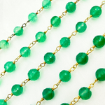 Load image into Gallery viewer, Green Onyx Gold Plated Wire Chain