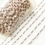 Load image into Gallery viewer, Rose Quartz Oxidized 925 Sterling Silver Wire Chain