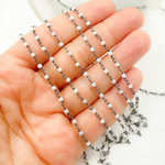 Load image into Gallery viewer, White Moonstone Oxidized Wire Chain.