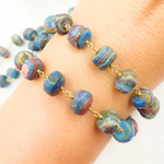 Load image into Gallery viewer, Rainbow Calsilica Gold Plated 925 Sterling Silver Wire Chain.