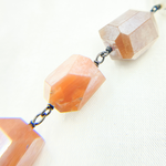 Load image into Gallery viewer, Coated Organic Multi Moonstone Oxidized Wire Chain