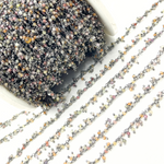 Load image into Gallery viewer, Multi Tunduru Sapphire Cluster Dangle Oxidized Wire Chain.