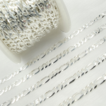 Load image into Gallery viewer, Sterling Silver Flat Figaro Link Chain