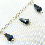 Load image into Gallery viewer, Black Spinel Drop Dangle 925 Sterling Silver Wire Chain.