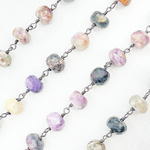 Load image into Gallery viewer, Charoite Oxidized 925 Sterling Silver Wire Chain.