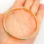 Load image into Gallery viewer, 14K Solid Gold Hollow Diamond Cut Hoop