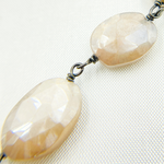Load image into Gallery viewer, Coated Oval Moonstone Oxidized Wire Chain.